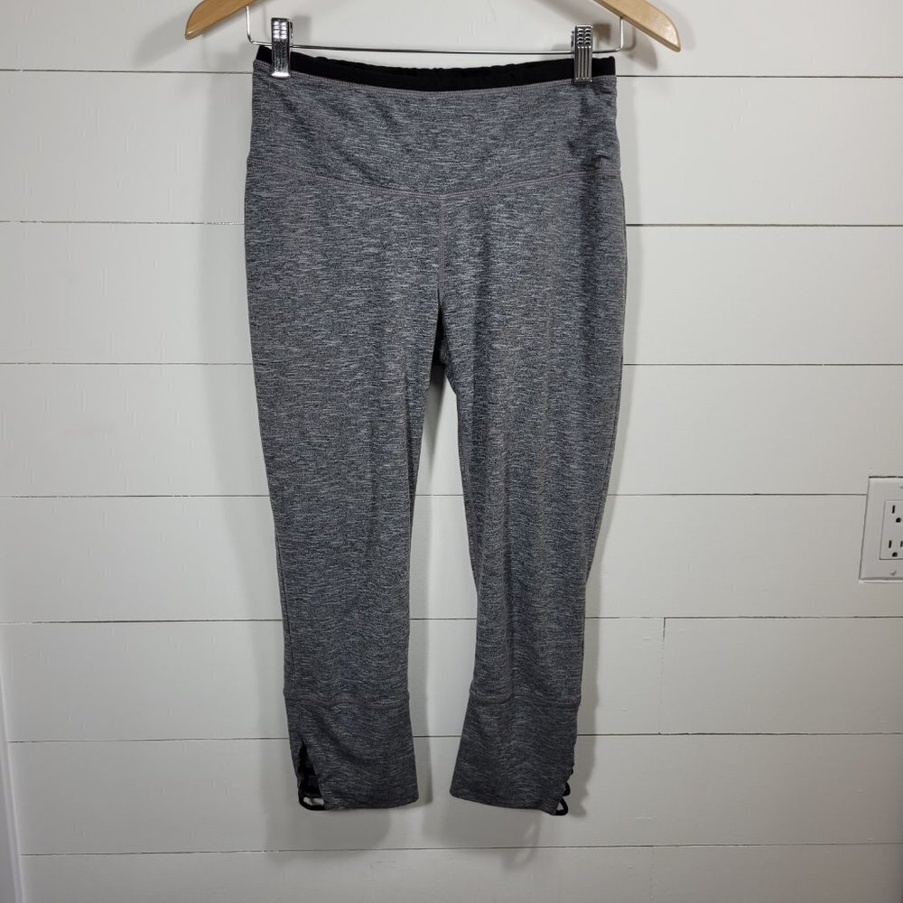 Prana Leggings Women's sz M Heathered Grey Tori Leggings w/Cutouts Active/Gym